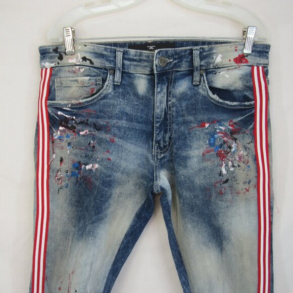 Jordan Craig Legacy Edition 32/32 Sean Men's Jeans Painted Splash Destroyed - Picture 2 of 11